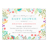 Graceful Tiffany Blue Floral Cute Baby Shower Card