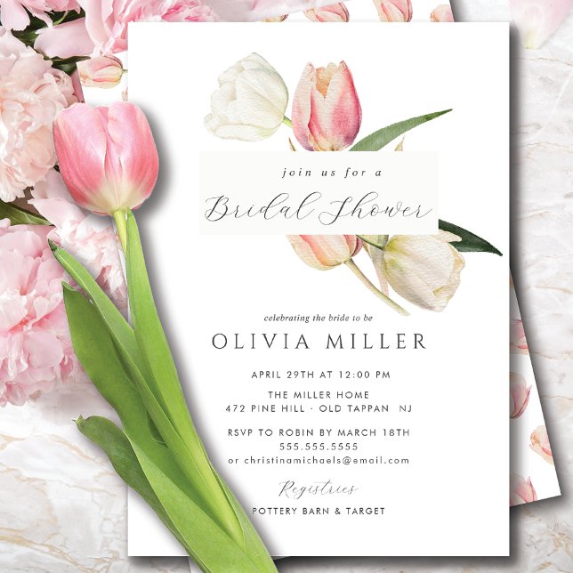 Graceful Tulips Bridal Shower Invitation (Creator Uploaded)