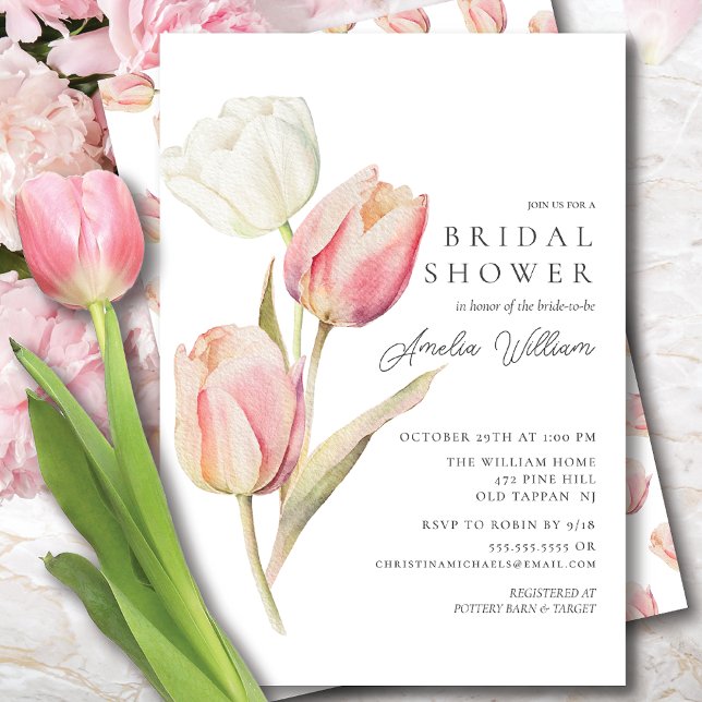 Graceful Tulips Bridal Shower Invitation (Creator Uploaded)