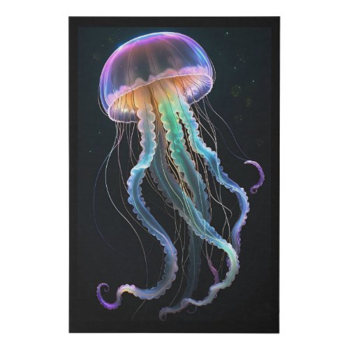 Graceful Underwater Jellyfish Faux Canvas Print