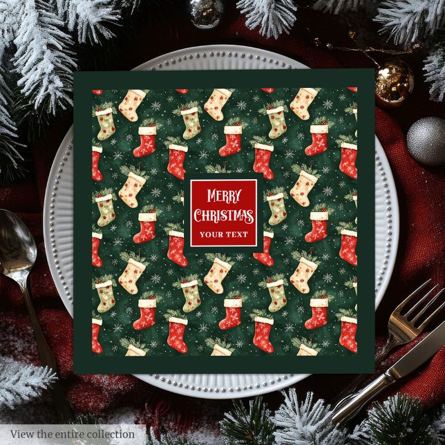 Graceful Watercolor Personalized Holiday Napkins (Graceful Watercolor Personalized Holiday Napkins)