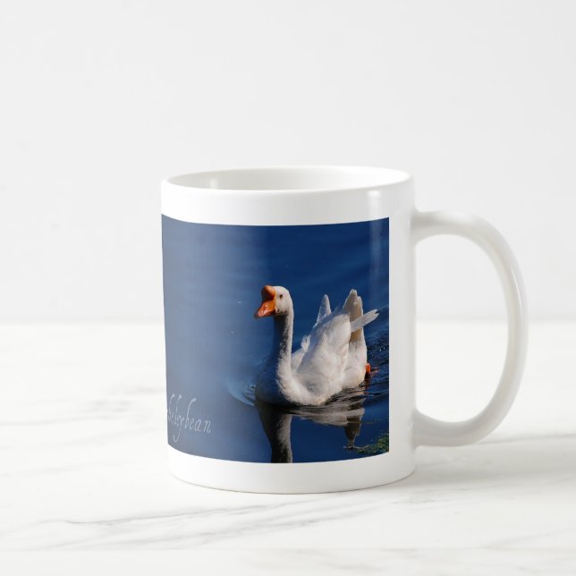 Graceful white goose mug (Right)