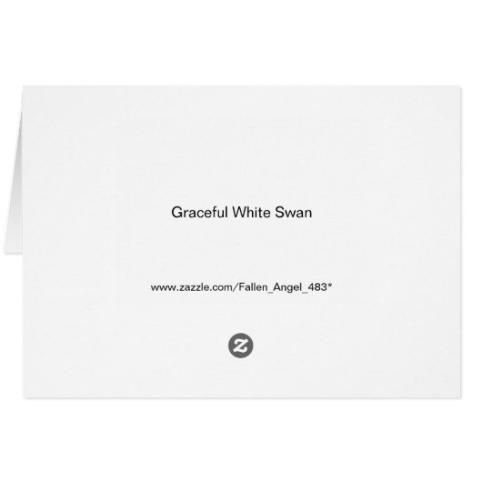 Graceful White Swan Card (Back Horizontal)