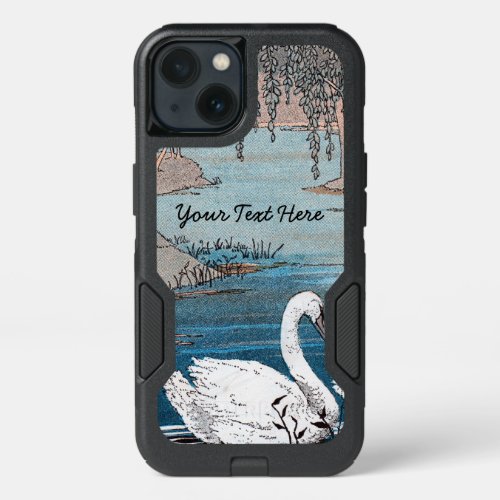 Graceful White Swan in Lake Trees Plants iPhone 13 Case