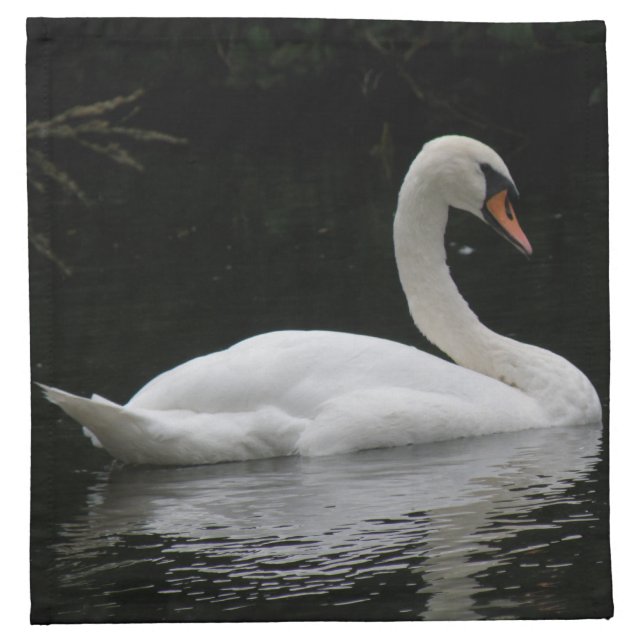 Graceful White Swan Napkin (Front)