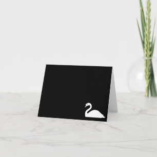 Graceful White Swan On Black Blank Note Cards