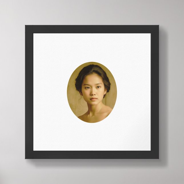 Graceful Woman Portrait Wall Art  (Framed Front)