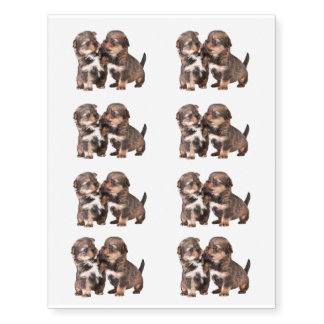 Graceful Yorkshire Puppies Temporary Tattoos