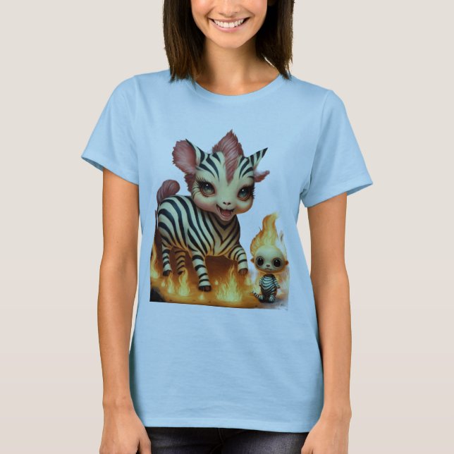 "Graceful Zebras: Family Sprint Through the Savann T-Shirt (Front)