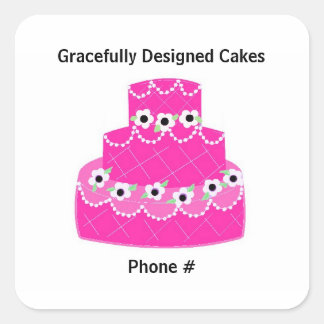 Gracefully Designed Cakes Square Sticker