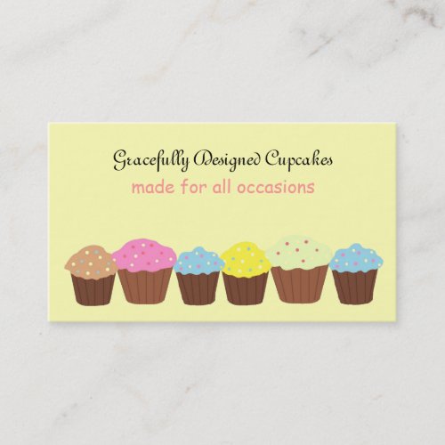 Gracefully Designed Cupcakes Business Cards