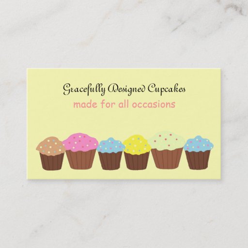 Customizable Gracefully Designed Cupcakes Business Cards