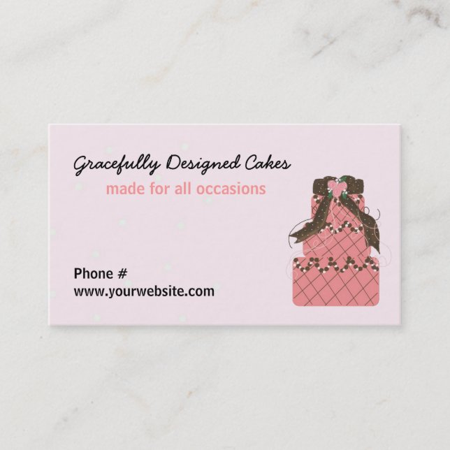 Gracefully Designed Wedding Cake Business Card (Front)