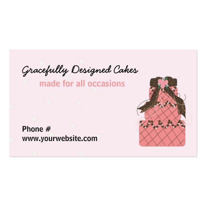 Gracefully Designed Wedding Cake Business Cards