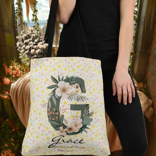 Grace's Radiant Blossom - Boho Floral Monogram Crossbody Bag