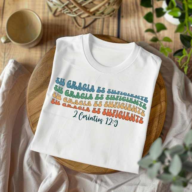 Gracia Es Suficiente Distressed Christian Spanish T-Shirt (Creator Uploaded)