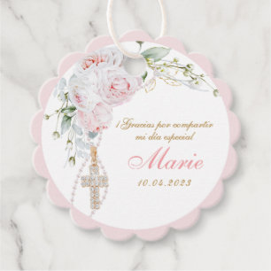 ¡Gracias Bautizo Niña Favor Tags