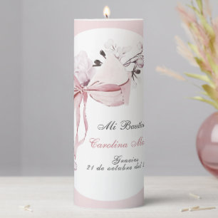 Gracias Bautizo Niña Pillar Candle