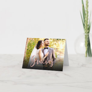 Gracias Cute Photo Wedding Spanish Thank You Card