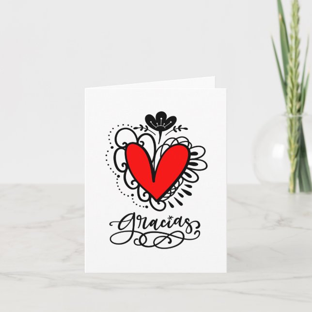 Gracias (de todo Corazón) Spanish Note Card (Front)