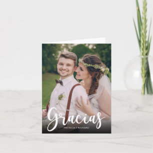 Gracias Elegant Wedding Spanish Thank You Photo Card