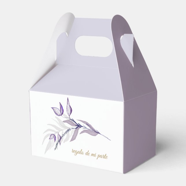 Gracias Follaje Púrpura  Favor de fiesta Favor Boxes (Front Side)