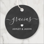 Gracias Gift Tag, Wedding Thank You Chalkboard Favor Tags<br><div class="desc">These are the perfect little gift tags. You can customize front and back text.</div>