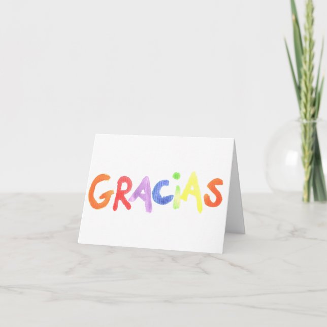 Gracias Letterpress Thank You Card (Front)