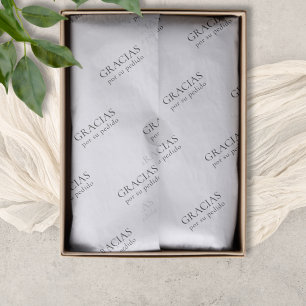 Gracias Minimal Elegant Black White Business  Tissue Paper