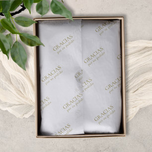 Gracias Minimal Elegant Gold White Business Tissue Paper