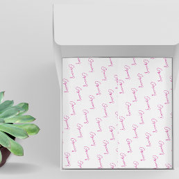 Gracias minimalist hot pink script Custom Business Tissue Paper