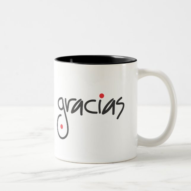 Gracias Mug Thank you Black and White (Right)