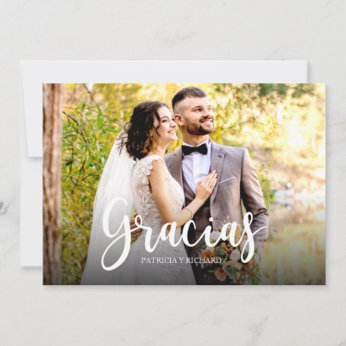 Gracias Photo Elegant Wedding Spanish Thank You Card