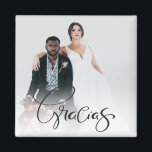 Gracias Photo Thank You Favor Magnet<br><div class="desc">Gracias favor magnets for your wedding guests with your photo and names. Visit our store to see all of our wedding favor products.</div>