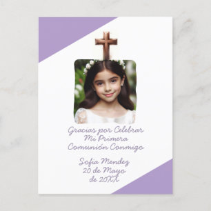Gracias por Celebrar Mi Primera Comunión con Foto  Postcard
