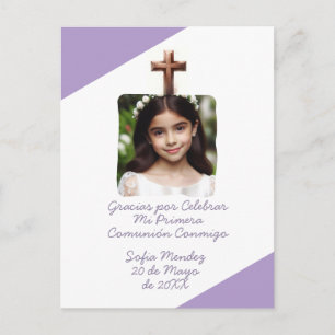 Gracias por Celebrar Mi Primera Comunión con Foto Postcard