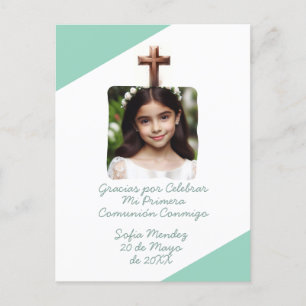 Gracias por Celebrar Mi Primera Comunión con Foto Postcard