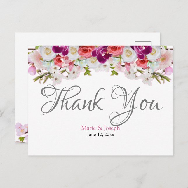 Gracias Postcard - Floral01 (Front/Back)