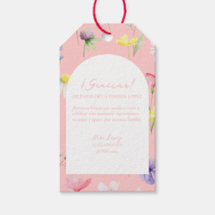 Gracias Rosita Flores Baby Shower Favor Gift Tag