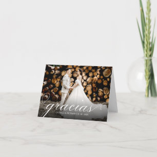 Gracias Simple Elegant Wedding Thank You Photo