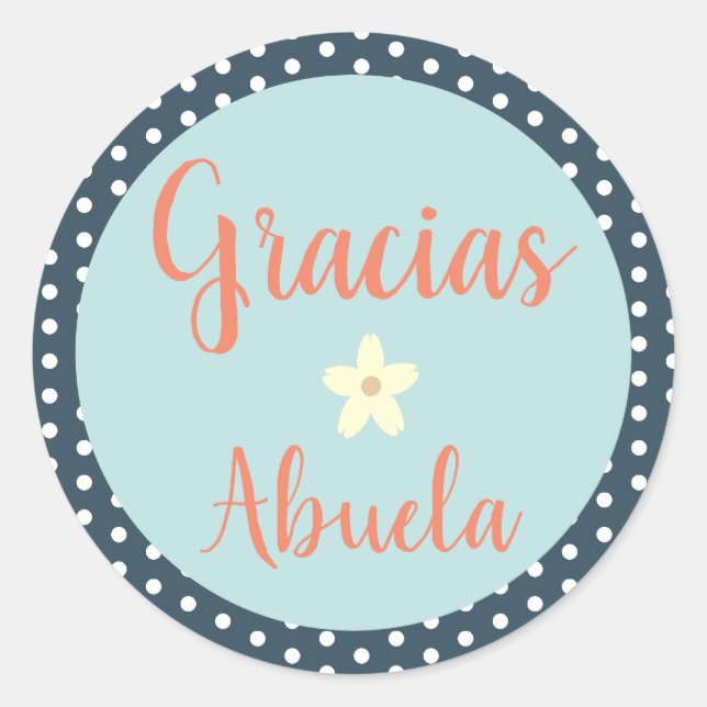 Gracias/Thank You Spanish Sticker for Grandma (Front)