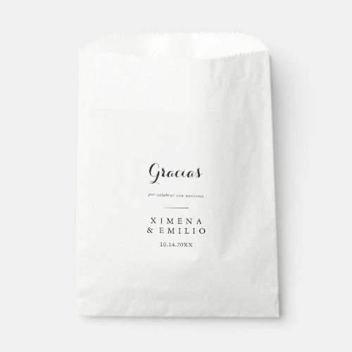 Gracias Thank You Wedding Favor Bag