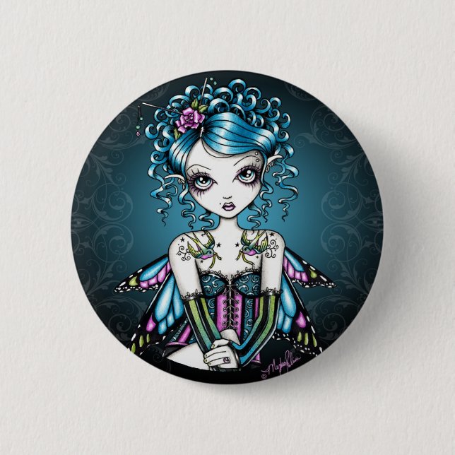 Gracie Gothic Couture Fairy Pinback Button (Front)