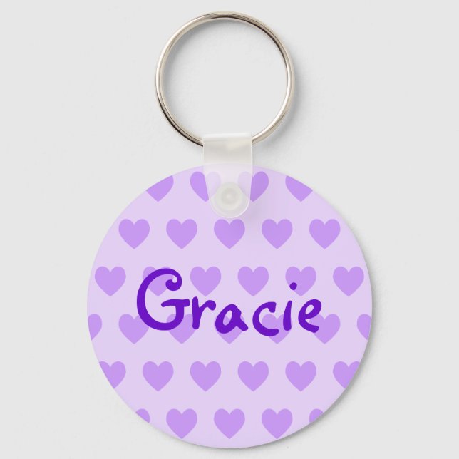 Gracie in Purple Keychain (Front)