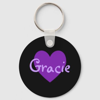 Gracie In Purple Keychain by purplestuff at Zazzle