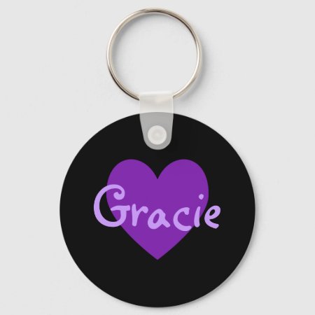 Gracie In Purple Keychain