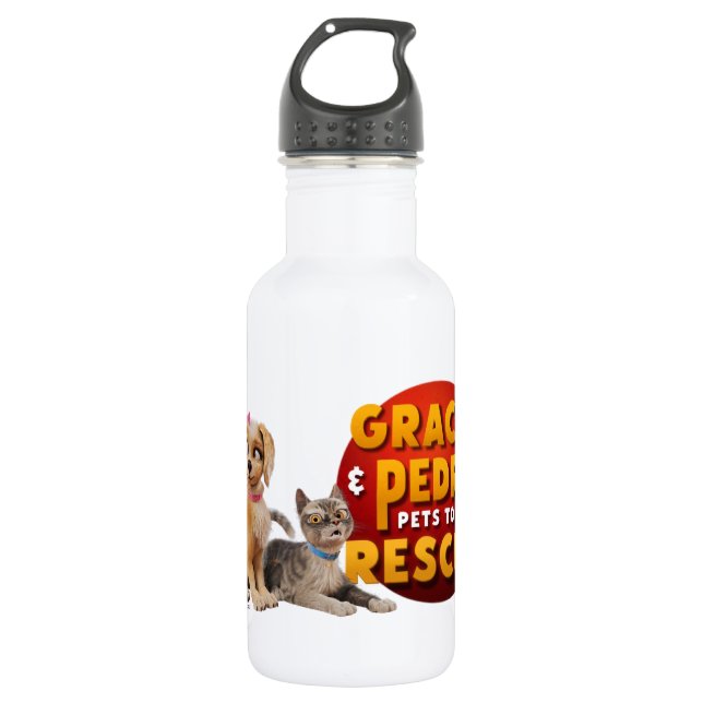 Gracie & Pedro Dynamic Duo Stainless Steel Water Bottle (Front)