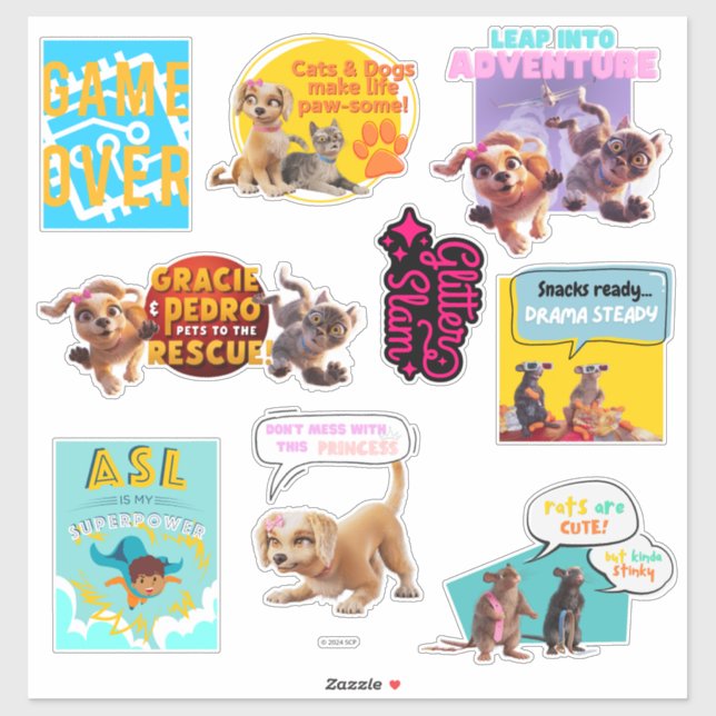 Gracie & Pedro Party Favor Sticker (Sheet)
