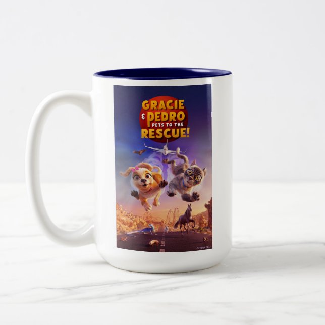 Gracie & Pedro: Pets to the Rescue! Two-Tone Coffee Mug (Left)