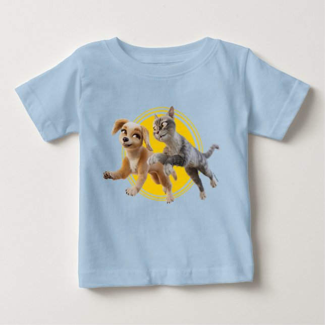 Gracie & Pedro Unleashed Baby T-Shirt (Front)